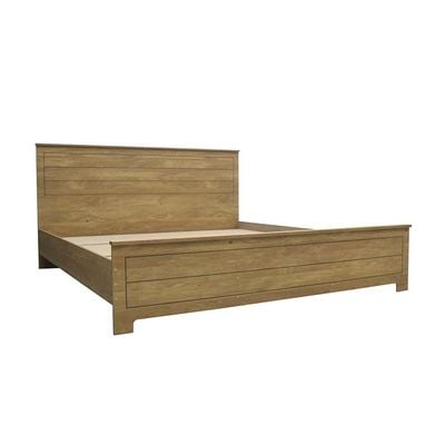 Athens 180x200 King Bed Set with 2 Nightstands & Dresser/Mirror - Light Oak - With 2-Year Warranty