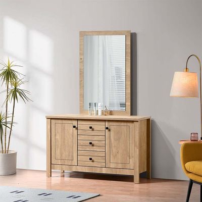 Athens 180X200 King Bed+2 Nightstands+Dresser/Mirror-Light Oak