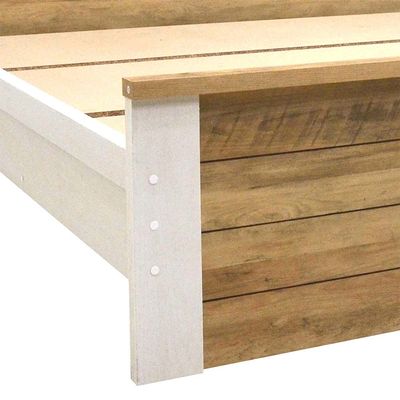 Swann 180x200 King Bed - Summer Oak/Pearl White - With 2-Year Warranty