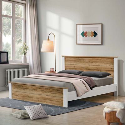 Swann 180x200 King Bed - Summer Oak/Pearl White - With 2-Year Warranty