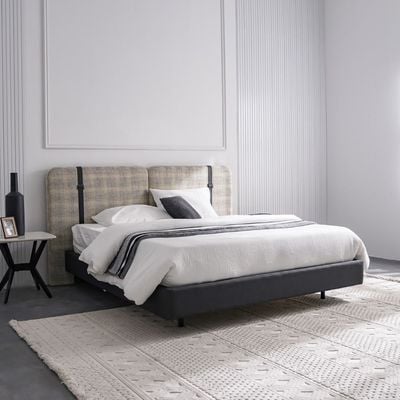 Harrison 180x200 King Bed with LED - Dark Grey/White - With 2-Year Warranty