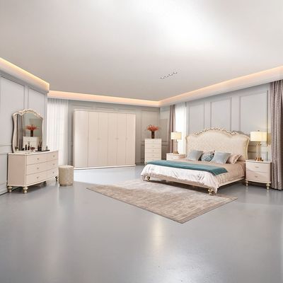 Jasmine 200x200 Super King Bed  - Light Beige - With 2-Year Warranty