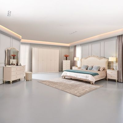 Jasmine 200X200 Super King Bed  - Light Beige