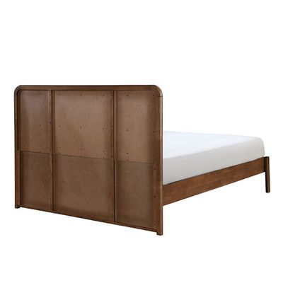 Derby Melrose 180X200 Solid Wood King Bed W/Upholstered Headboard-Brown+Beige