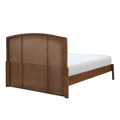 Derby Lloyd 180X200 Solid Wood King Bed W/Upholstered Headboard-Brown+Beige