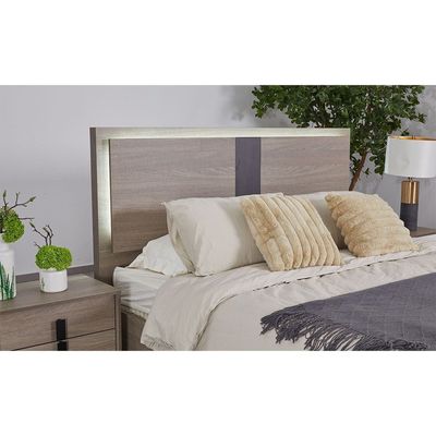 Regal 180X200 King Bed Set W/Led+2 Nightstands+Dresser/Mirror-Grey+Black