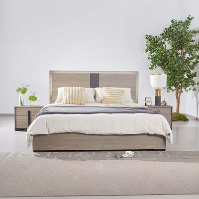 Regal 180X200 King Bed Set W/Led+2 Nightstands+Dresser/Mirror-Grey+Black