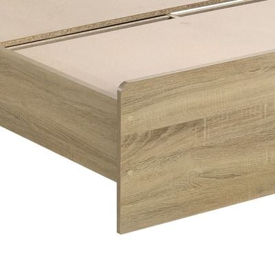 Kelly 180x200 King Bed W/Headboard Storage-White Ash+Sonoma Oak