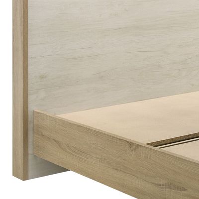 Kelly 180x200 King Bed with Headboard Storage - White Ash+Sonoma Oak - With 2-Year Warranty