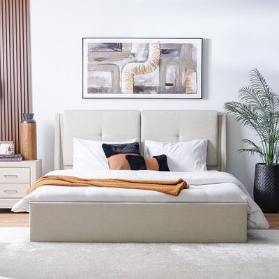 Supreme Zoom 160X200 Upholstered Bed-Beige