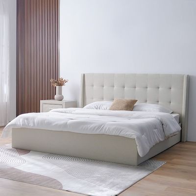 Supreme Twix 160x200 Upholstered Bed - Beige - With 2-Year Warranty