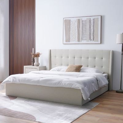 Supreme Twix 160X200 Upholstered Bed-Beige