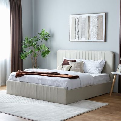 Supreme Flakes 160X200 Upholstered Bed-Beige