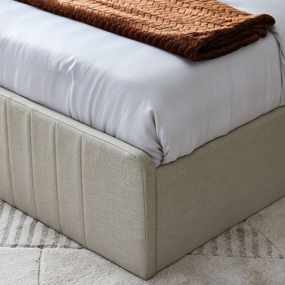 Supreme Flakes Upholstered King Bed - Beige - 180x200 cm - With 2-Year Warranty