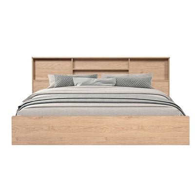 Gamorah New 180X200 King Bed Set+1 Nightstand+Dresser/Mirror & Stool-Oak