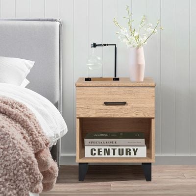 Gamorah New 180X200 King Bed Set+1 Nightstand+Dresser/Mirror & Stool-Oak