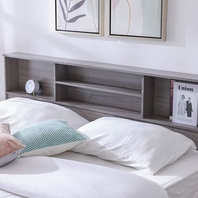 Gamorah 180X200 King Bed Set+1 Nightstand+Dresser/Mirror & Stool-Warm Grey