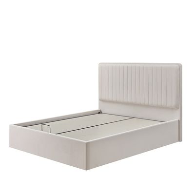 Lintell 180 X 200 King Bed W/Hydraulic Underbed Storage - Cream