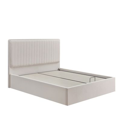 Lintell 180 X 200 King Bed W/Hydraulic Underbed Storage - Cream