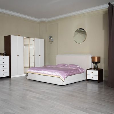 Alhamra 200X200 Super King Bedroom Set - Beige/Brass