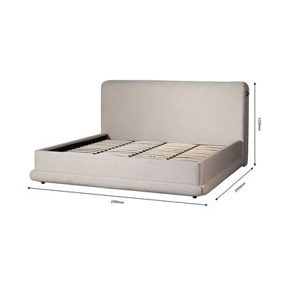 Alhamra 200X200 Super King Bed - Beige/Brass