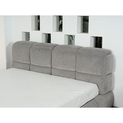 Ian 180X200 King Bed w/Headboard storage- Light Grey