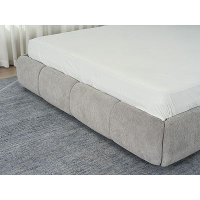 Ian 180X200 King Bed w/Headboard storage- Light Grey