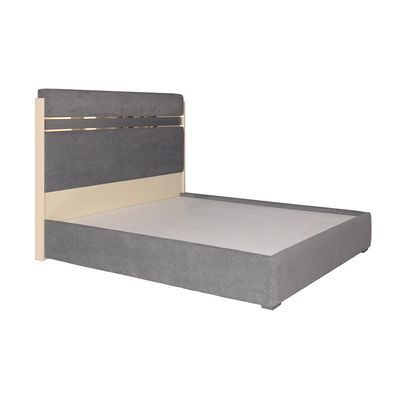 Hanson 180X200 Upholstered King Bed - D.Grey/Khaki