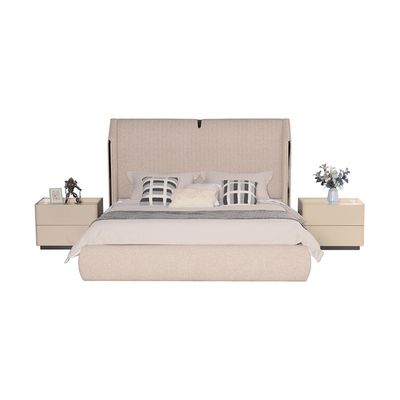 Mulligan 180X200 Upholstered King Bed - Beige/Khaki