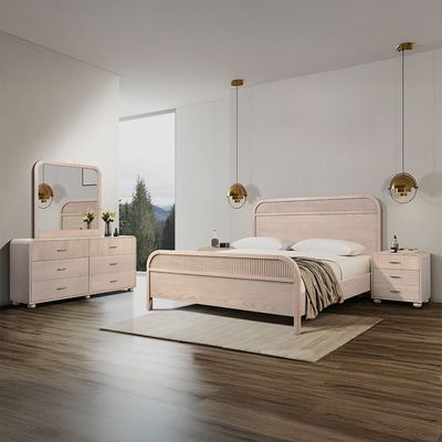 Charleston 180X200 Solid Wood King Bedroom Set  - Natural/Ashwood
