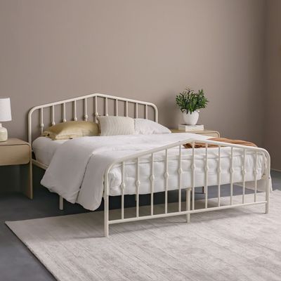 Bella Apex 160x200 Metal Queen Bed-White