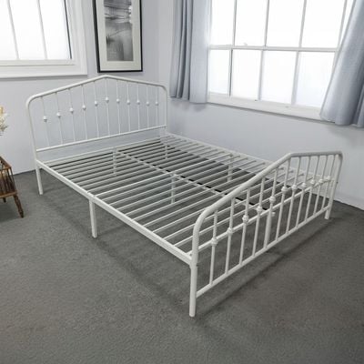 Bella Apex 160x200 Metal Queen Bed-White