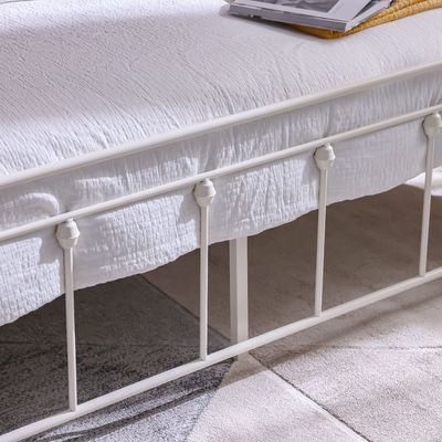 Bella Arrow 160x200 Metal Queen Bed-White