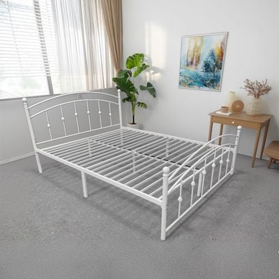 Bella Curve 160x200 Metal Queen Bed-White