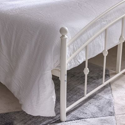 Bella Curve 160x200 Metal Queen Bed-White