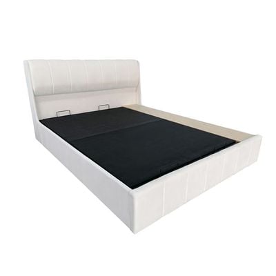 Belmont 160x200 Upholstered Queen Bed W/Hydraulic Storage & 3Drawers-Cream