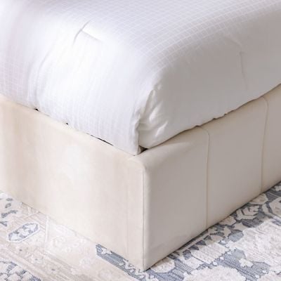 Belmont 160x200 Upholstered Queen Bed W/Hydraulic Storage & 3Drawers-Cream