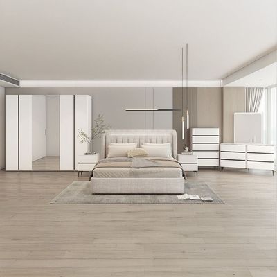 Santelmo 150x200 Queen Bedroom Set with Led Lights - L.Grey