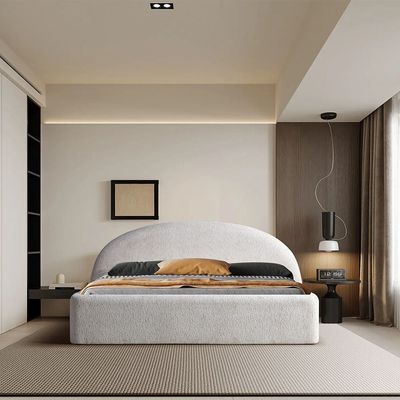 Betty 160x200 Upholstered Queen Bed - Light Beige