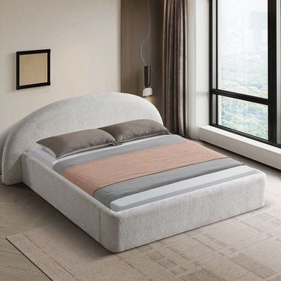 Betty 160x200 Upholstered Queen Bed - Light Beige