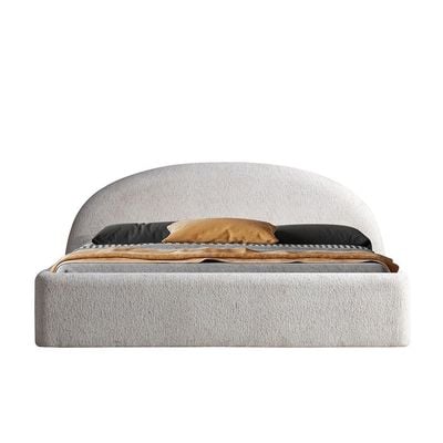 Betty 160x200 Upholstered Queen Bed - Light Beige