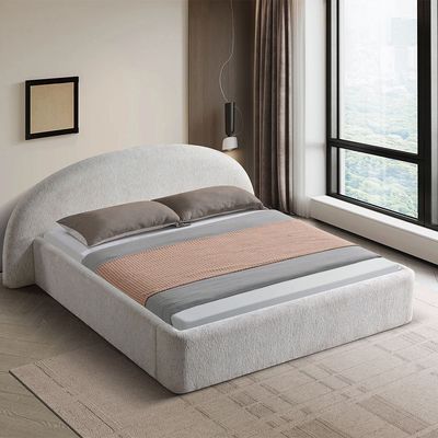 Betty 180x200 Upholstered King Bed - Light Beige