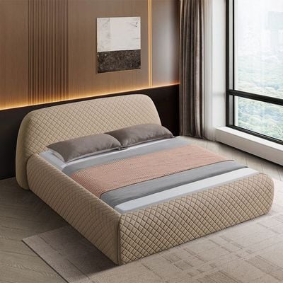 Michael 160x200 Upholstered Queen Bed - Brown