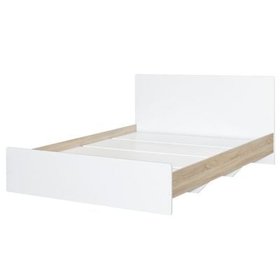 Kinder 160x200 Queen Bed-White & Sonoma Oak