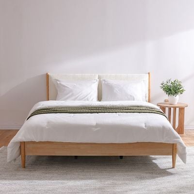 Anchor 160x200 Queen Bed W/Upholstered Headboard-Natural