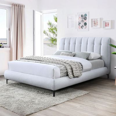 سرير كوين مبطن إمبر 160×200 - طبيعي