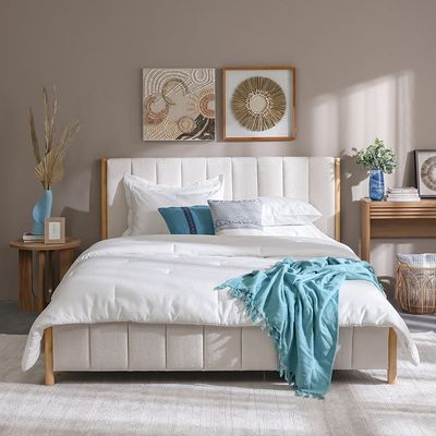 Avalon 180x200 King Bed W/Upholstered Headboard-Pearl