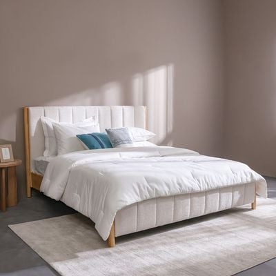 Avalon 180x200 King Bed W/Upholstered Headboard-Pearl