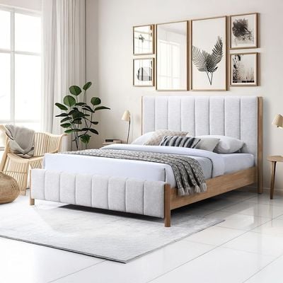 Avalon 180x200 King Bed W/Upholstered Headboard-Pearl