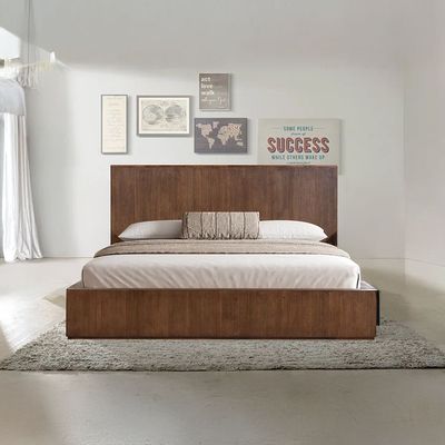 Zenia 180X200 King Bed Solidwood - Dark Brown